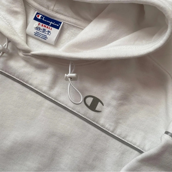 Champion x Urban Outfitters Exclusive White Reflective Hoodie Sweatshirt - Picture 8 of 15